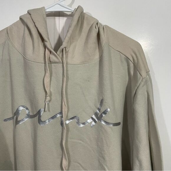 Victoria's Secret PINK Cream Pullover Cozy Hoodie Sweatshirt - Picture 3 of 4